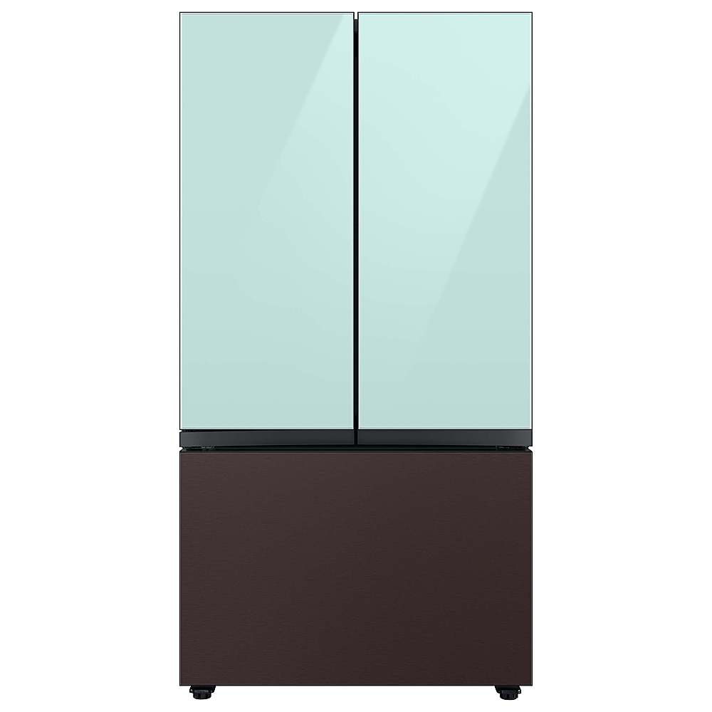 Alt View 17. Samsung - Bespoke 3-Door French Door Refrigerator panel - Top Panel - Morning Blue Glass.