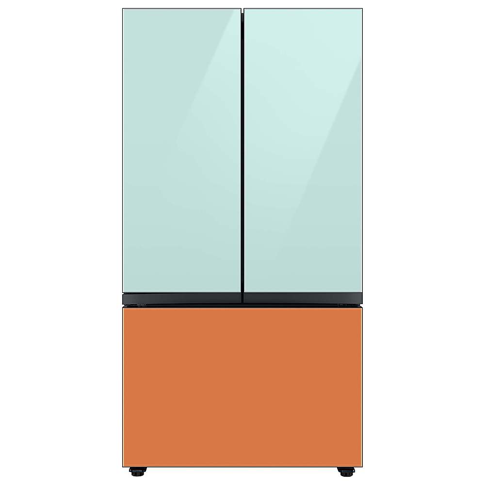 Alt View 19. Samsung - Bespoke 3-Door French Door Refrigerator panel - Top Panel - Morning Blue Glass.