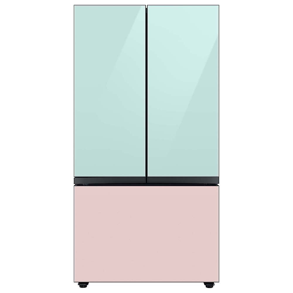 Alt View 21. Samsung - Bespoke 3-Door French Door Refrigerator panel - Top Panel - Morning Blue Glass.