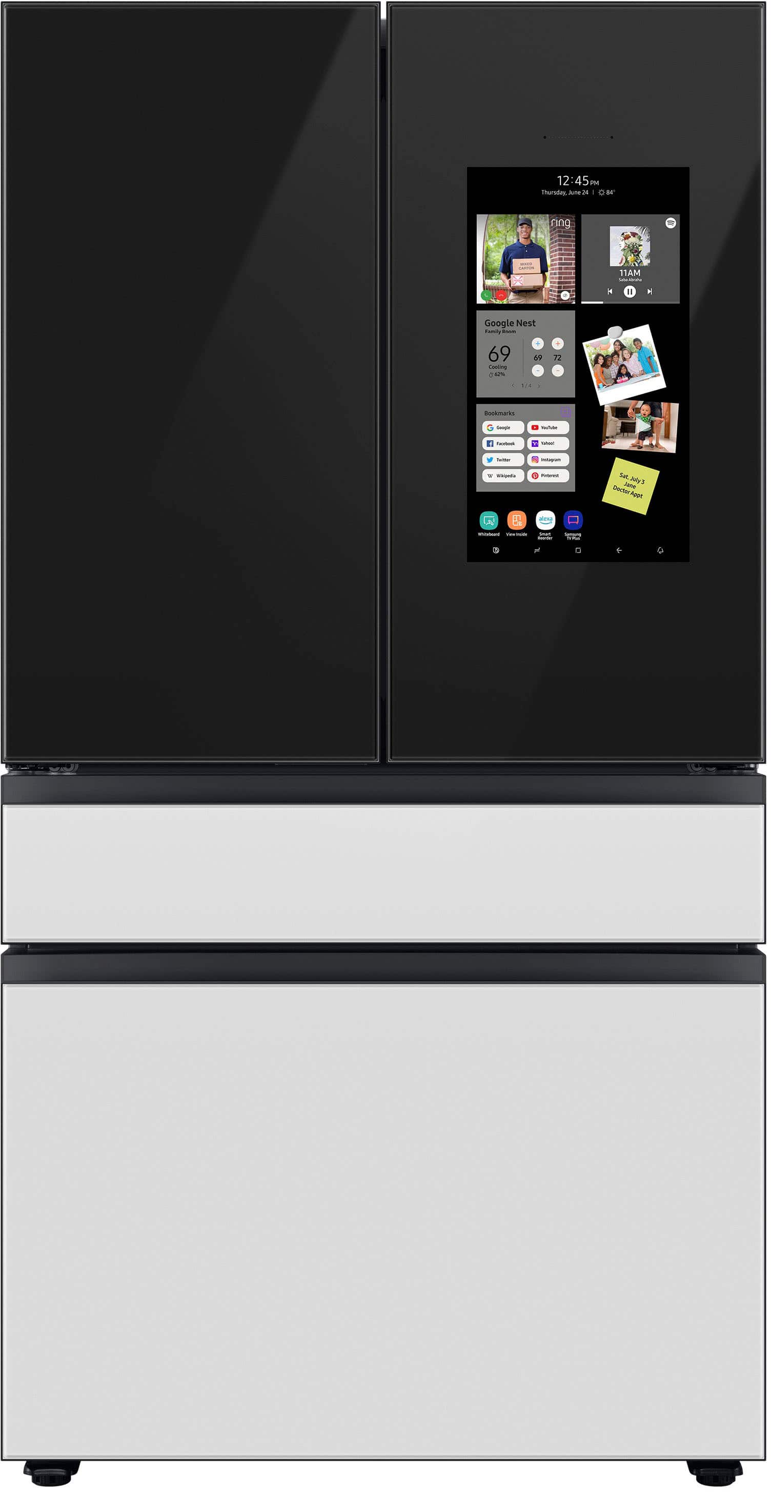 Alt View 11. Samsung - Bespoke 4-Door French Door Refrigerator Panel - Top Panel - Charcoal Glass.