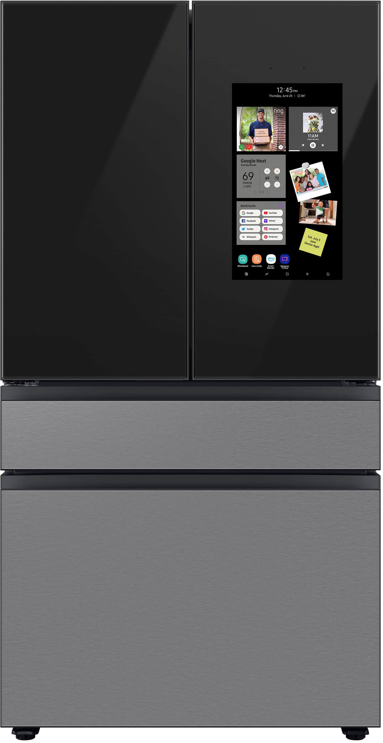 Alt View 12. Samsung - Bespoke 4-Door French Door Refrigerator Panel - Top Panel - Charcoal Glass.