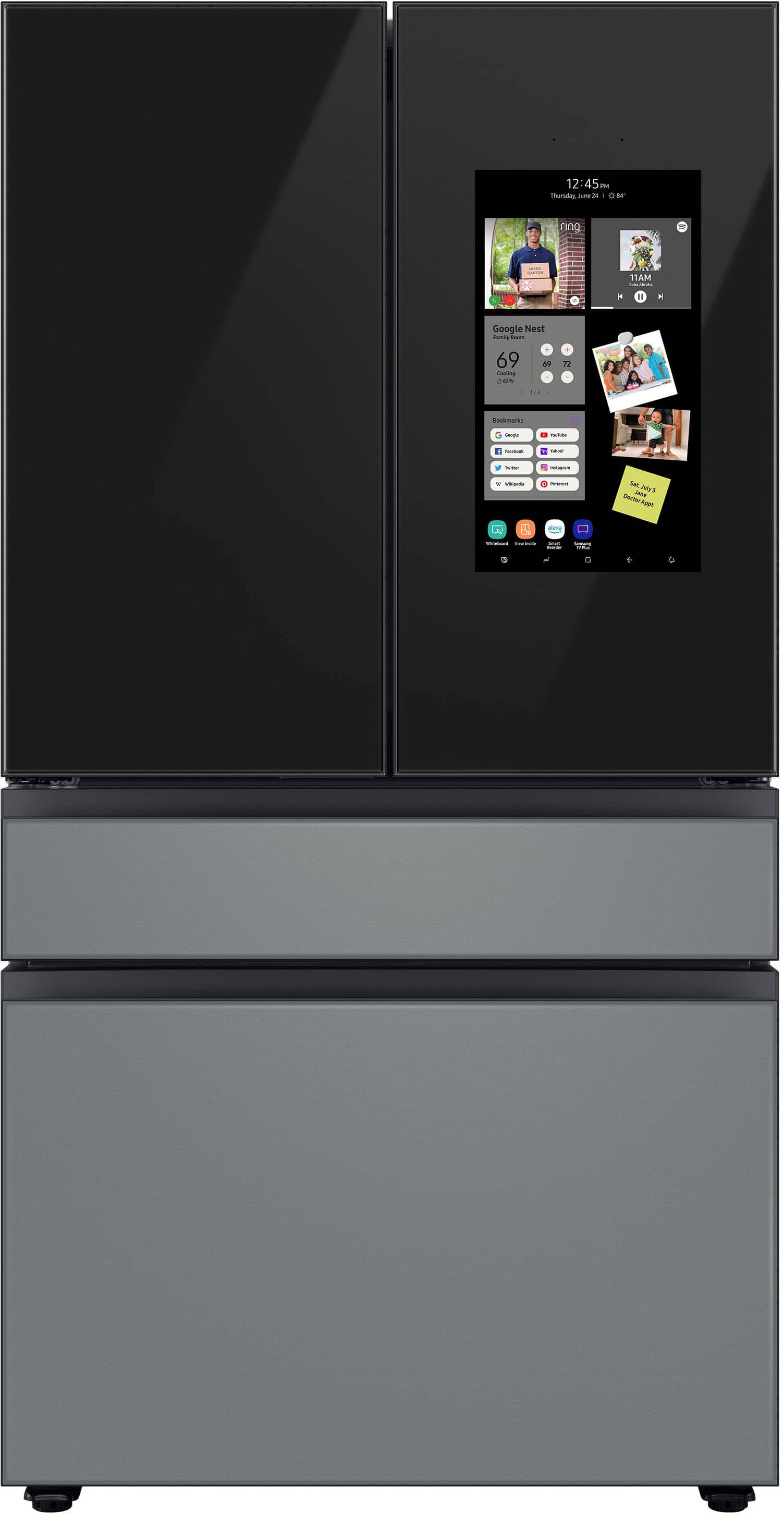 Alt View 13. Samsung - Bespoke 4-Door French Door Refrigerator Panel - Top Panel - Charcoal Glass.