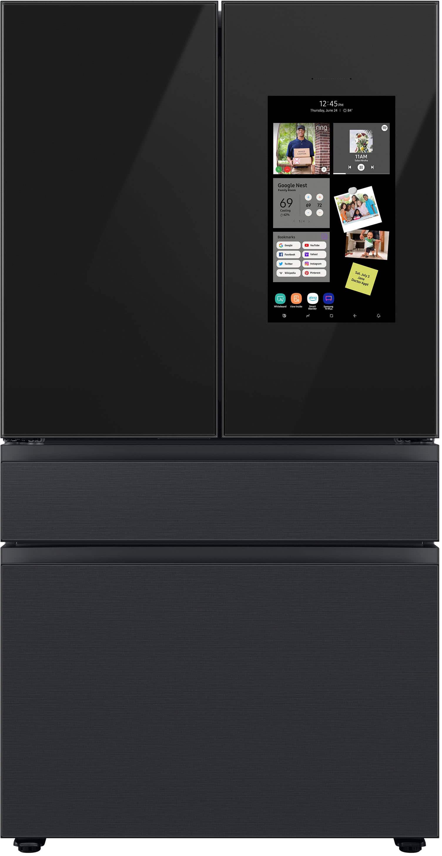 Alt View 14. Samsung - Bespoke 4-Door French Door Refrigerator Panel - Top Panel - Charcoal Glass.