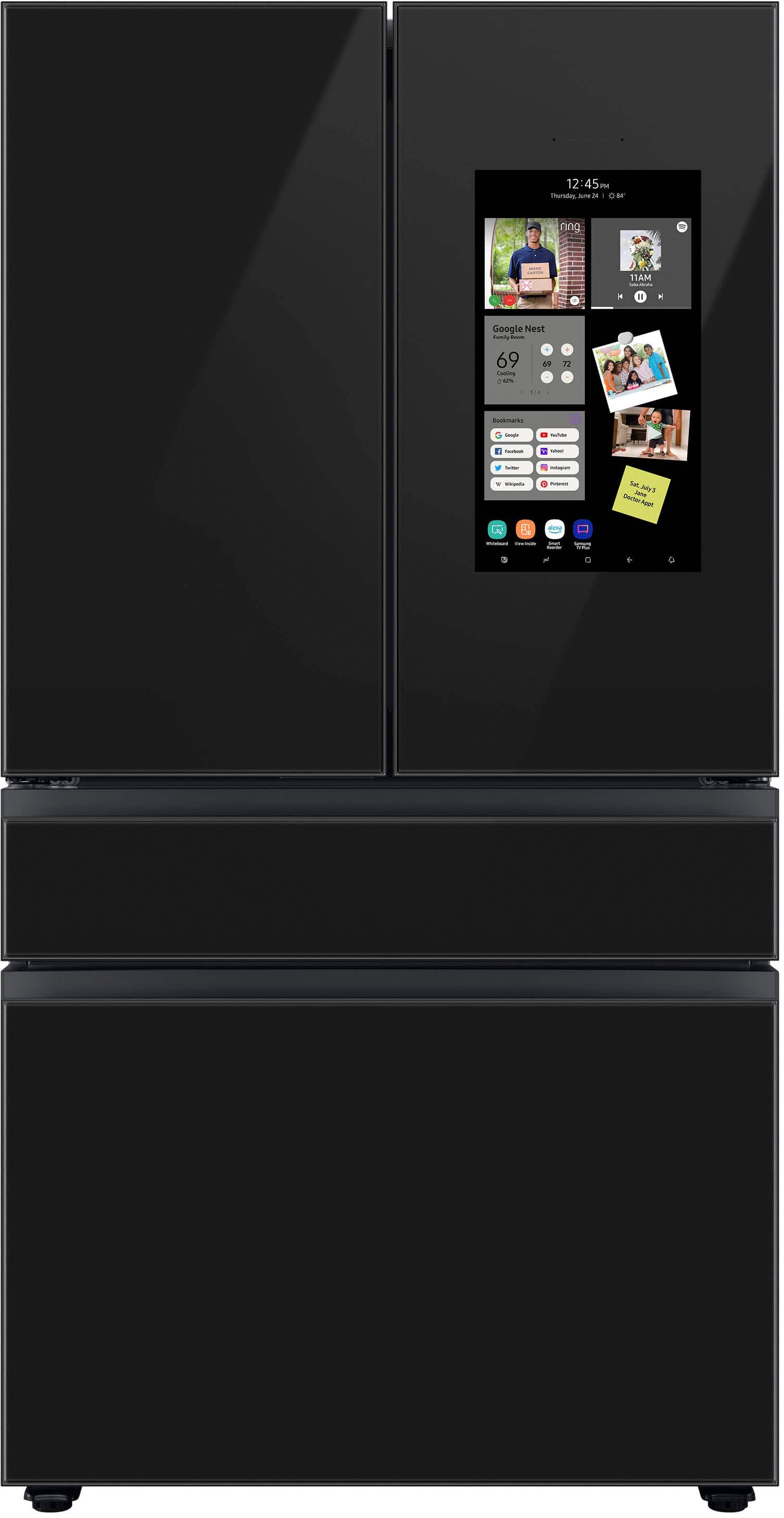 Alt View 15. Samsung - Bespoke 4-Door French Door Refrigerator Panel - Top Panel - Charcoal Glass.
