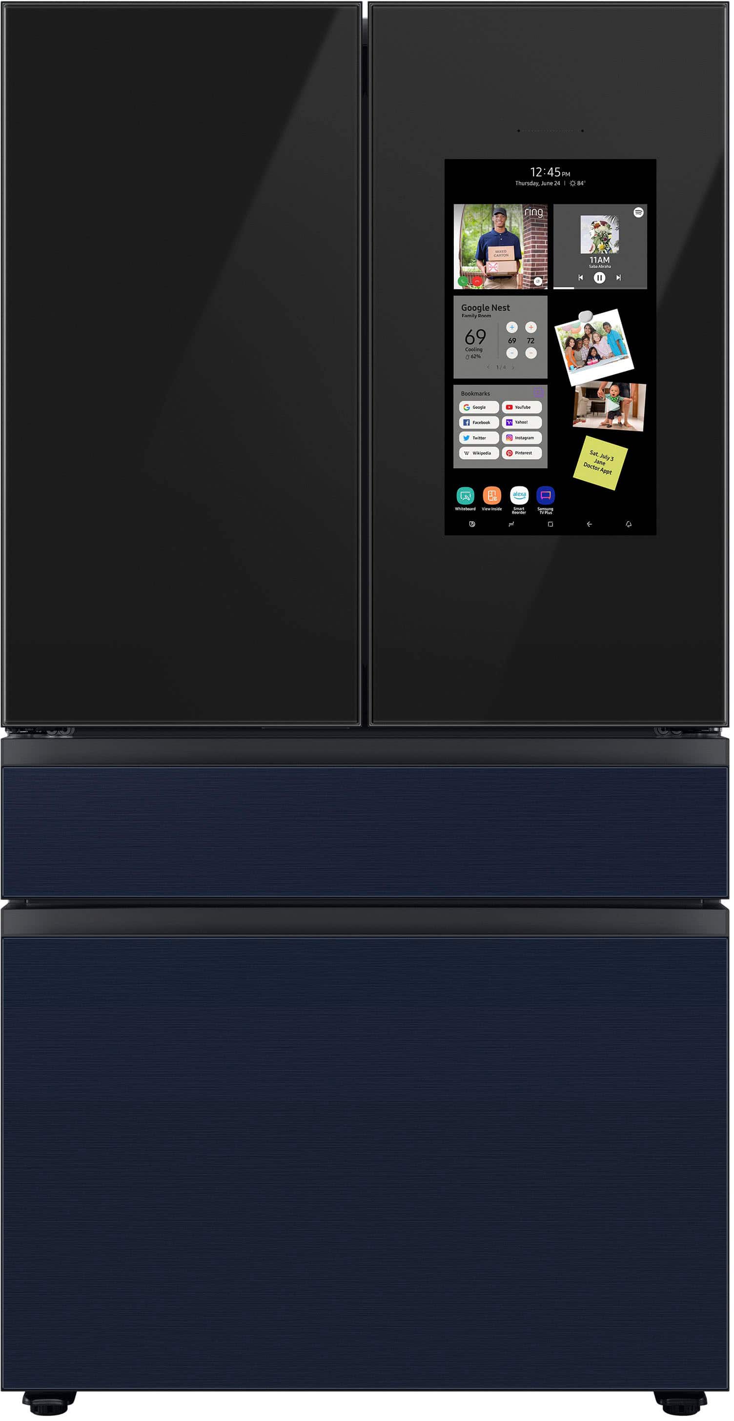 Alt View 16. Samsung - Bespoke 4-Door French Door Refrigerator Panel - Top Panel - Charcoal Glass.