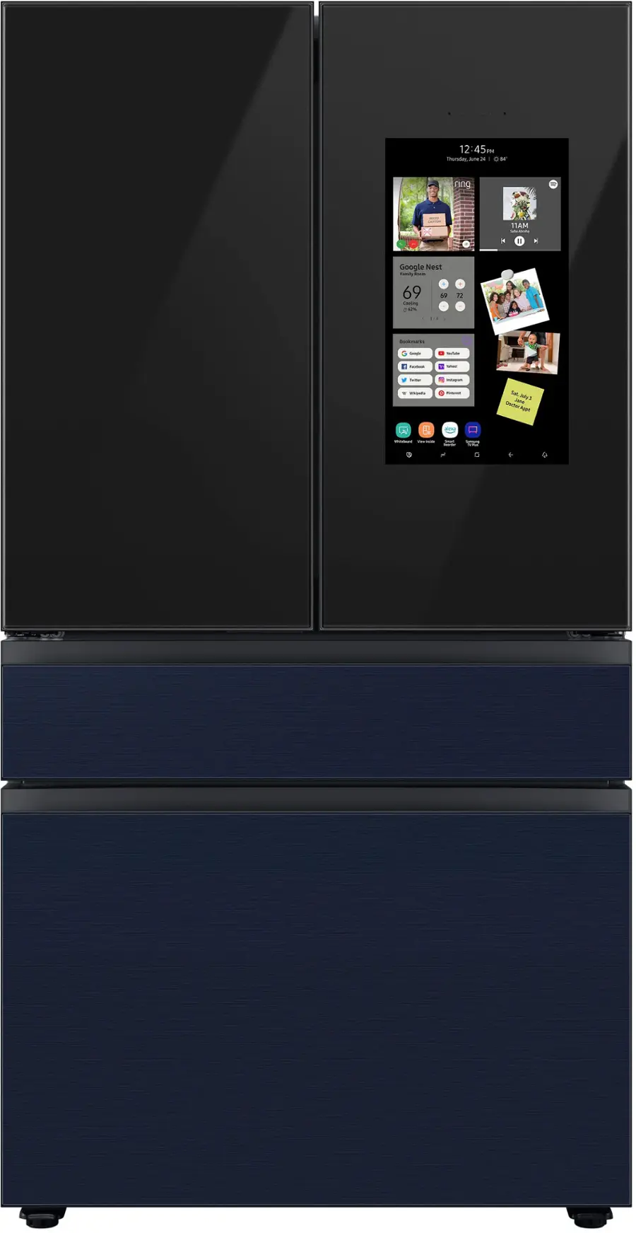 Alt View 16. Samsung - Bespoke 4-Door French Door Refrigerator Panel - Top Panel - Charcoal Glass.