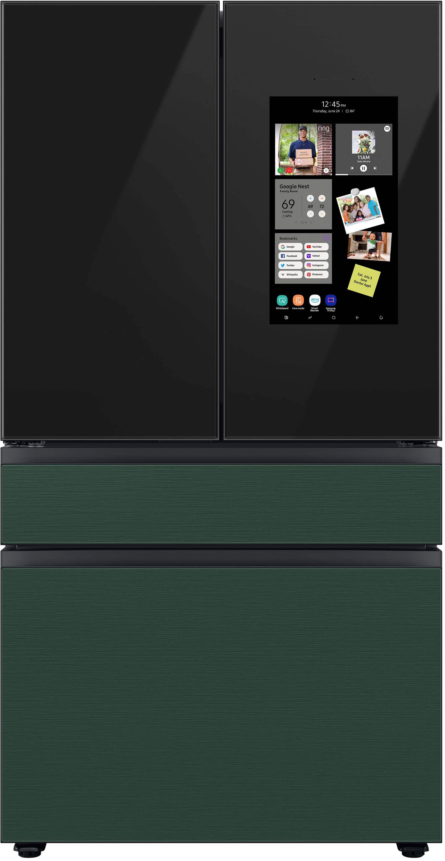 Alt View 17. Samsung - Bespoke 4-Door French Door Refrigerator Panel - Top Panel - Charcoal Glass.