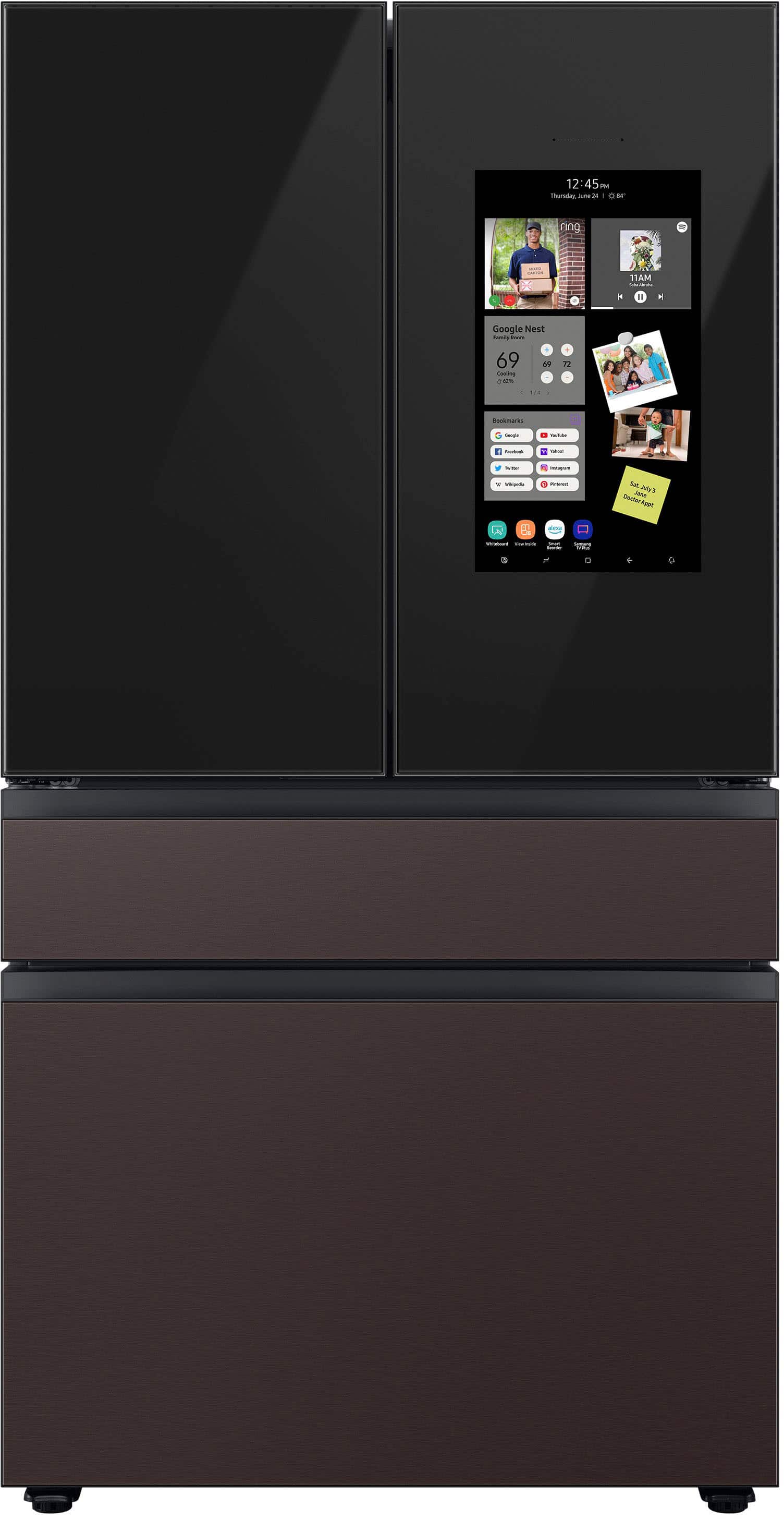 Alt View 18. Samsung - Bespoke 4-Door French Door Refrigerator Panel - Top Panel - Charcoal Glass.