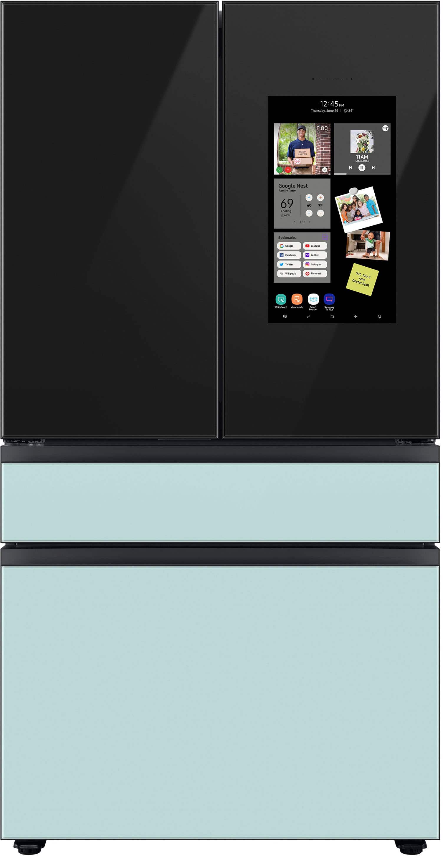Alt View 19. Samsung - Bespoke 4-Door French Door Refrigerator Panel - Top Panel - Charcoal Glass.