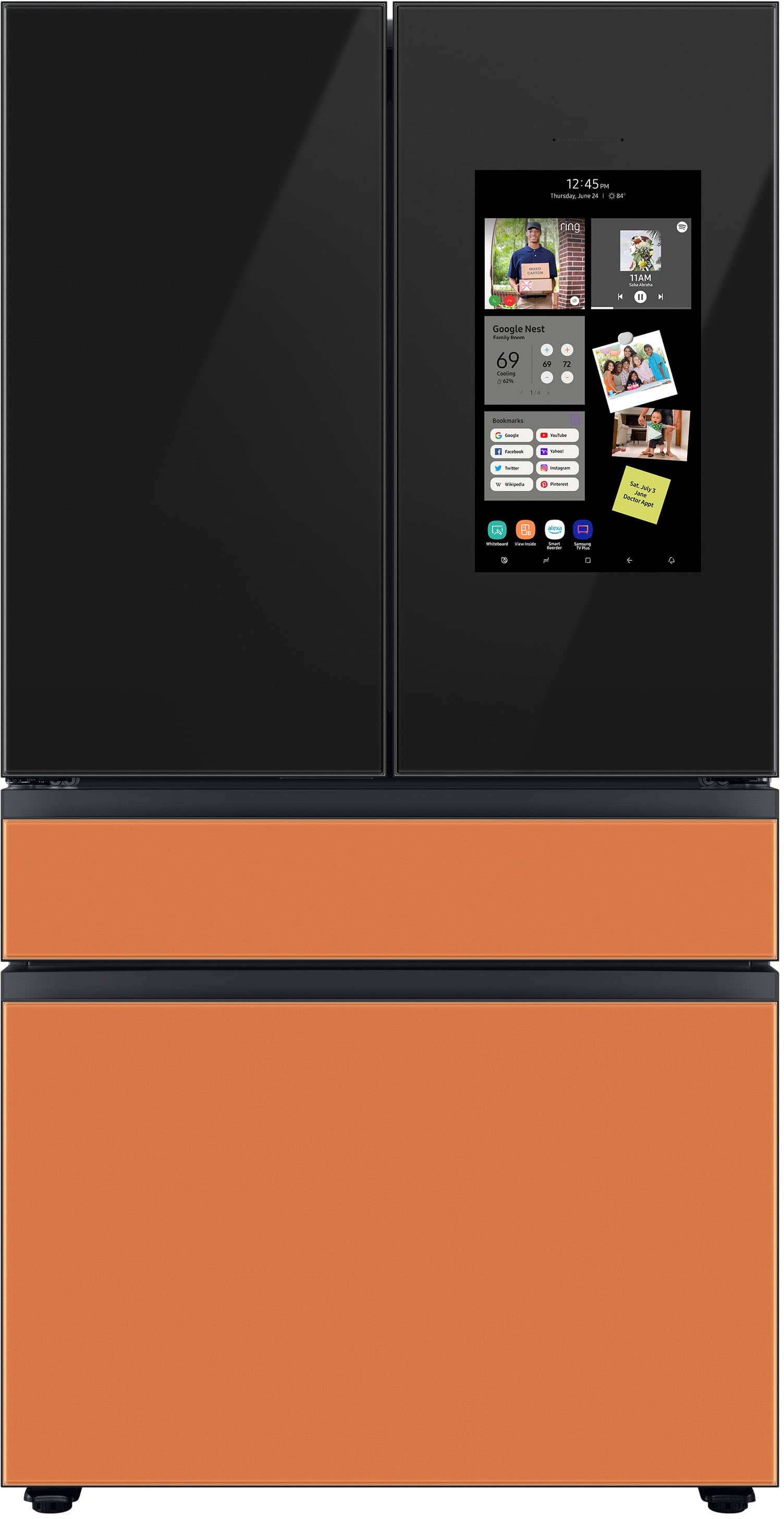 Alt View 20. Samsung - Bespoke 4-Door French Door Refrigerator Panel - Top Panel - Charcoal Glass.