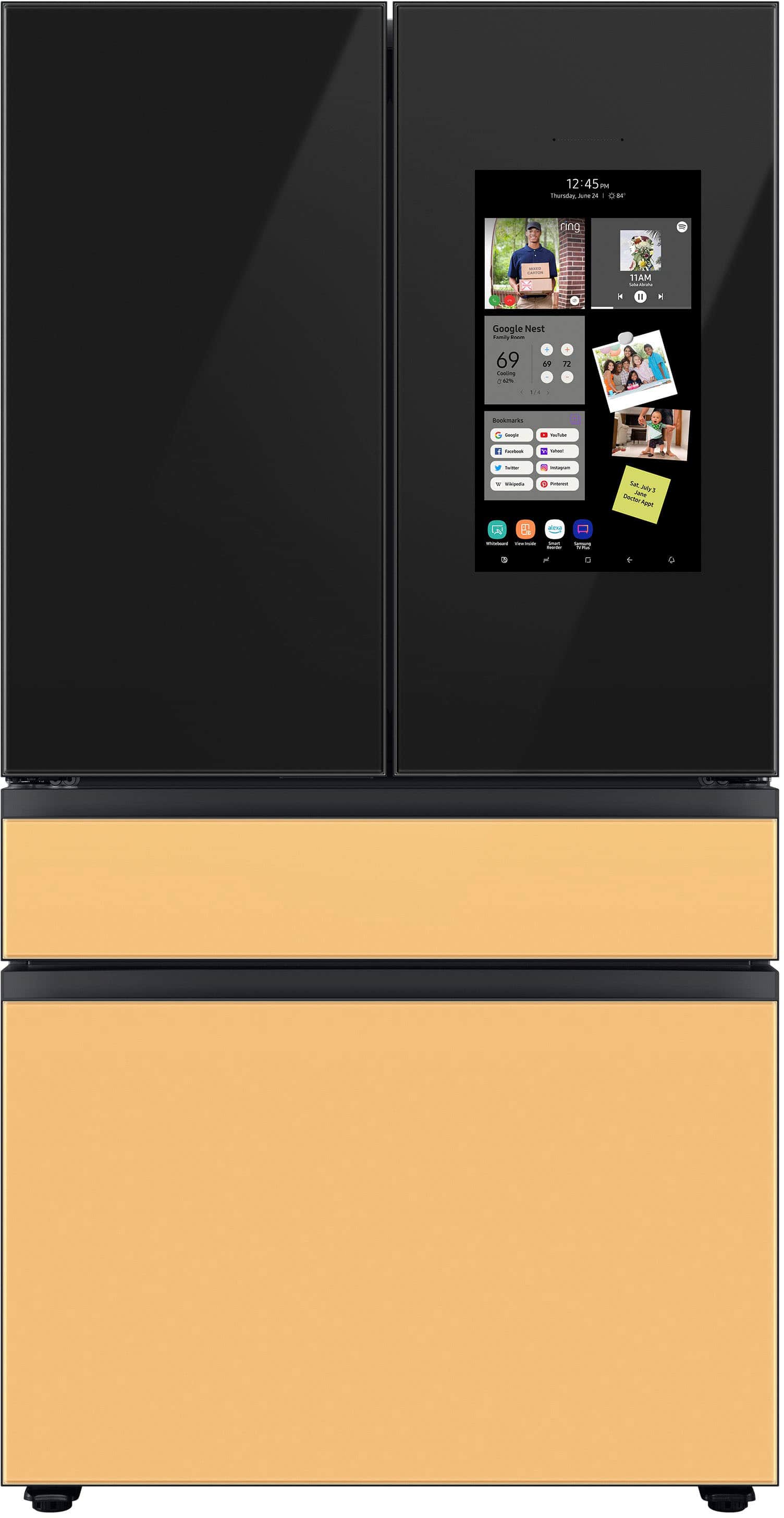 Alt View 21. Samsung - Bespoke 4-Door French Door Refrigerator Panel - Top Panel - Charcoal Glass.