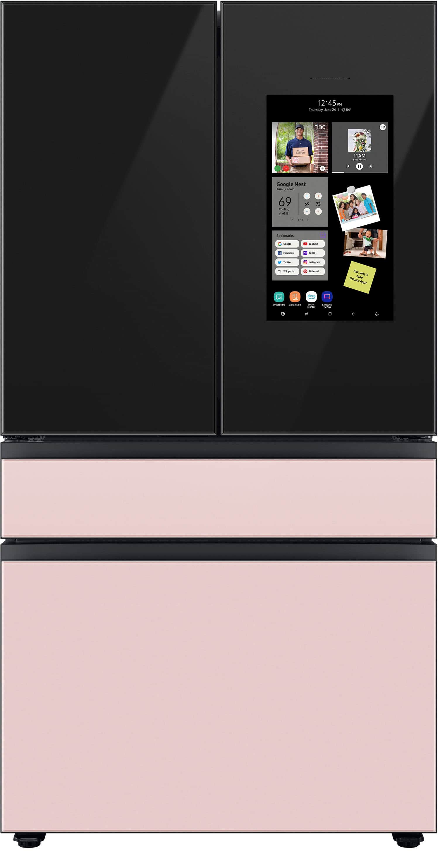 Alt View 22. Samsung - Bespoke 4-Door French Door Refrigerator Panel - Top Panel - Charcoal Glass.