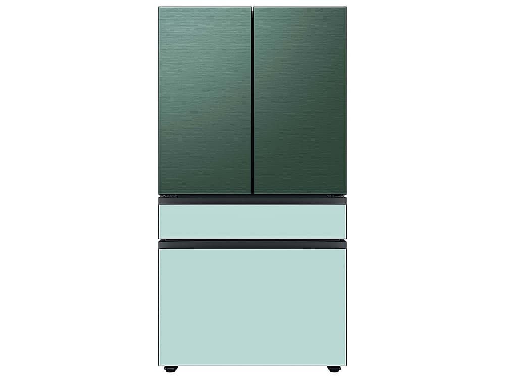 Alt View 17. Samsung - Bespoke 4-Door French Door Refrigerator Panel - Middle Panel - Morning Blue Glass.