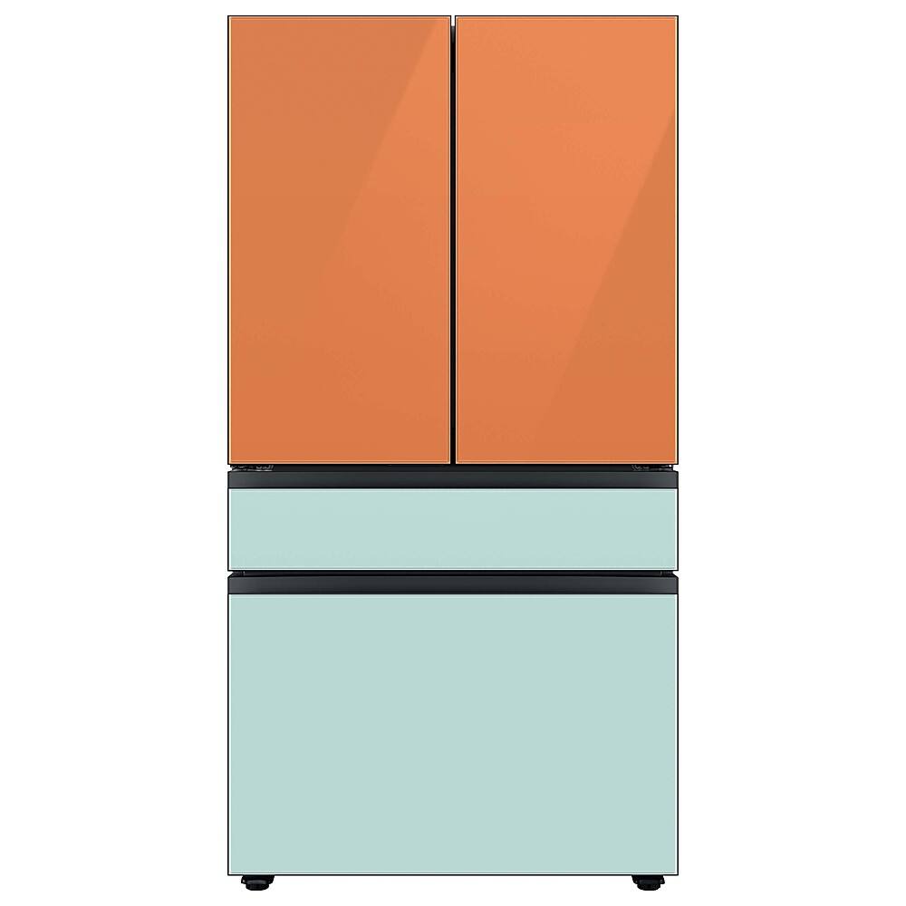 Alt View 20. Samsung - Bespoke 4-Door French Door Refrigerator Panel - Middle Panel - Morning Blue Glass.