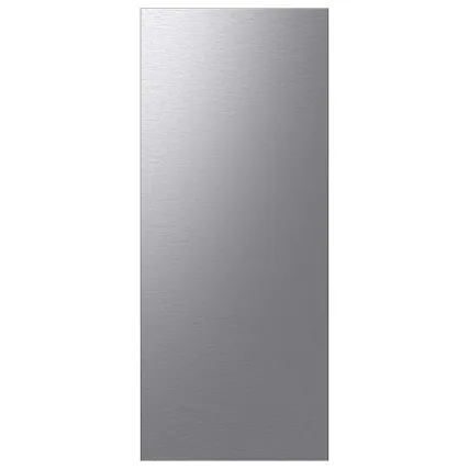 Front. Samsung - Bespoke 3-Door French Door Refrigerator panel - Top Panel - Stainless Steel.