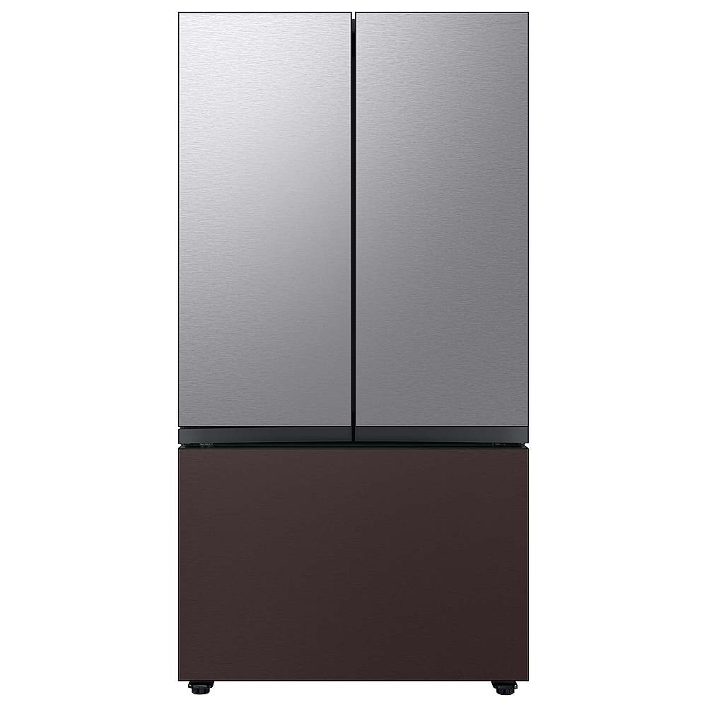 Alt View 18. Samsung - Bespoke 3-Door French Door Refrigerator panel - Top Panel - Stainless Steel.