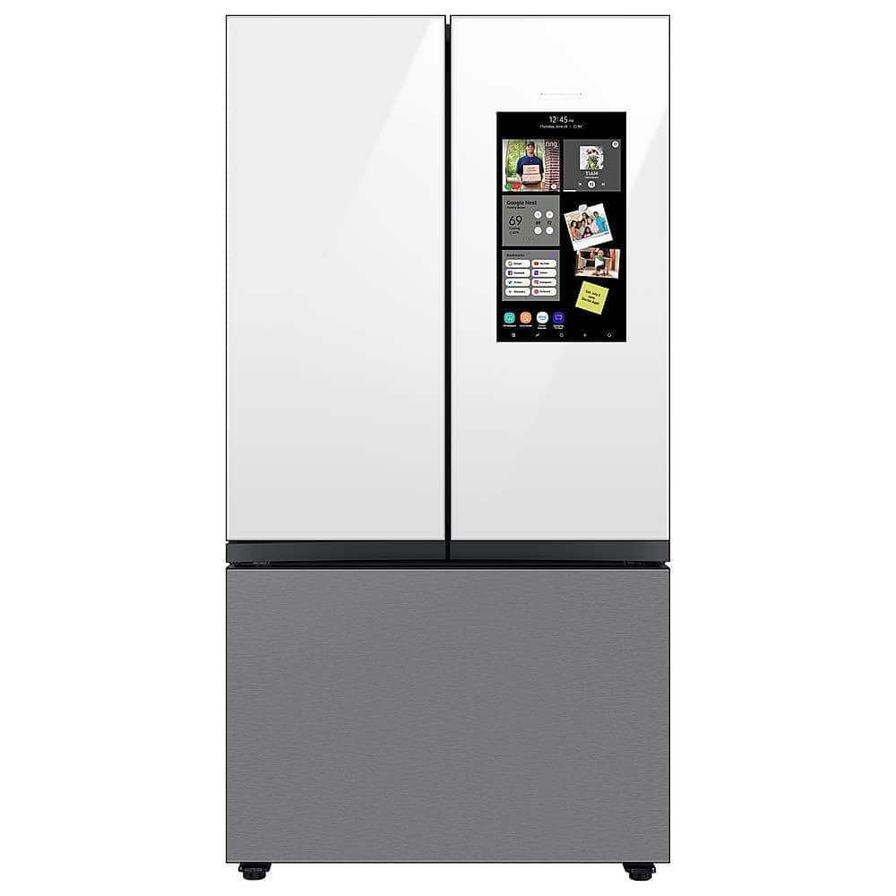 Alt View 12. Samsung - Bespoke 3-Door French Door Refrigerator panel - Top Panel - White Glass.
