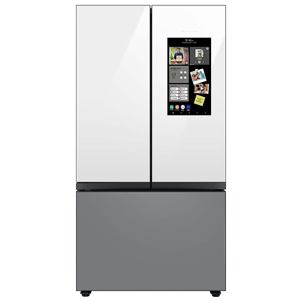 Alt View 13. Samsung - Bespoke 3-Door French Door Refrigerator panel - Top Panel - White Glass.