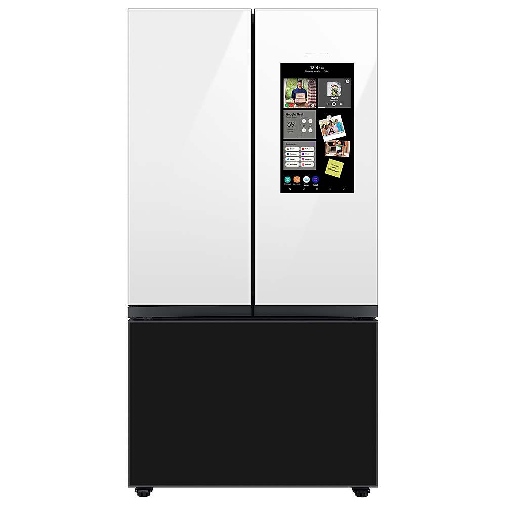 Alt View 15. Samsung - Bespoke 3-Door French Door Refrigerator panel - Top Panel - White Glass.