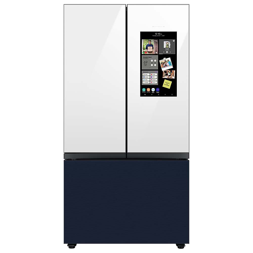 Alt View 16. Samsung - Bespoke 3-Door French Door Refrigerator panel - Top Panel - White Glass.