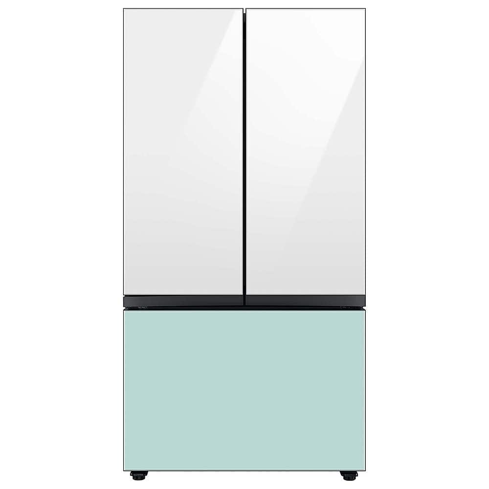 Alt View 17. Samsung - Bespoke 3-Door French Door Refrigerator panel - Top Panel - White Glass.