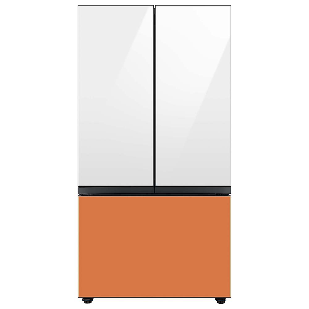 Alt View 18. Samsung - Bespoke 3-Door French Door Refrigerator panel - Top Panel - White Glass.