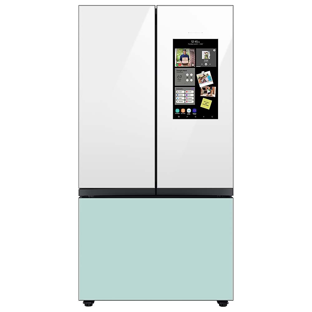 Alt View 19. Samsung - Bespoke 3-Door French Door Refrigerator panel - Top Panel - White Glass.