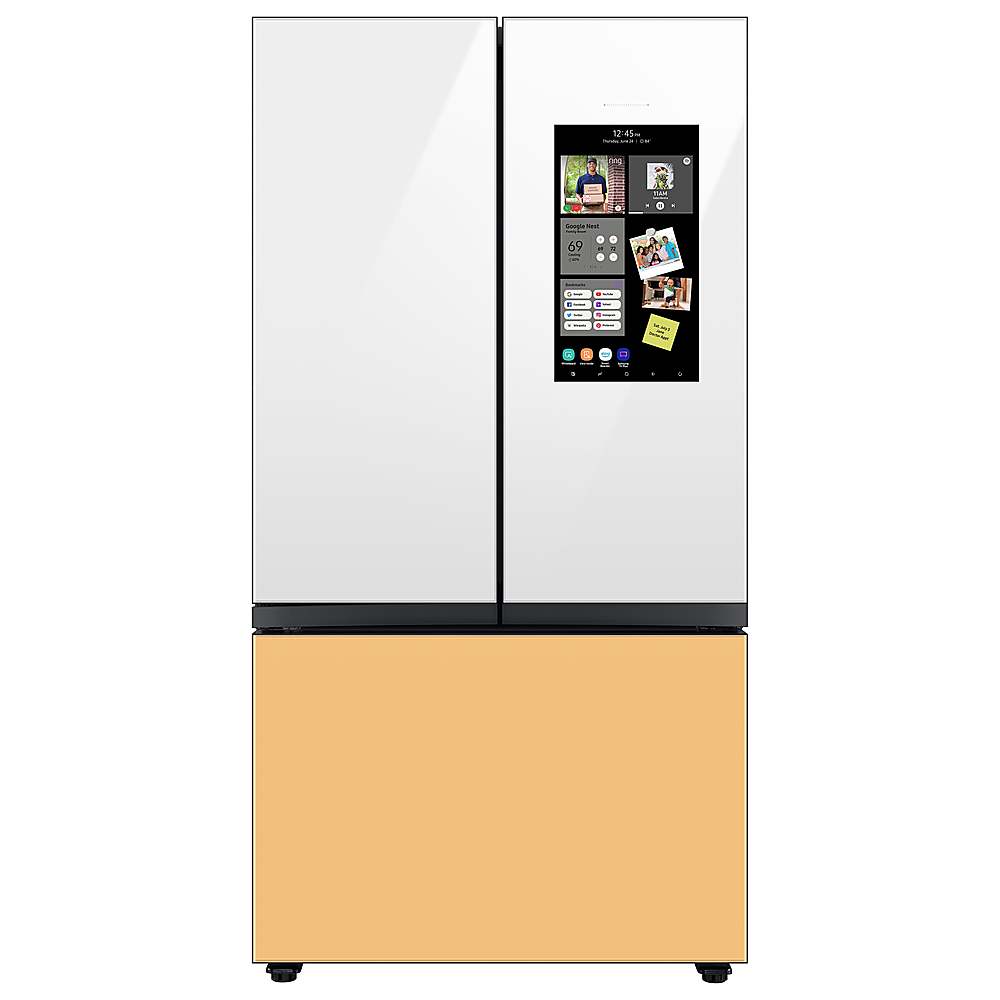 Alt View 21. Samsung - Bespoke 3-Door French Door Refrigerator panel - Top Panel - White Glass.
