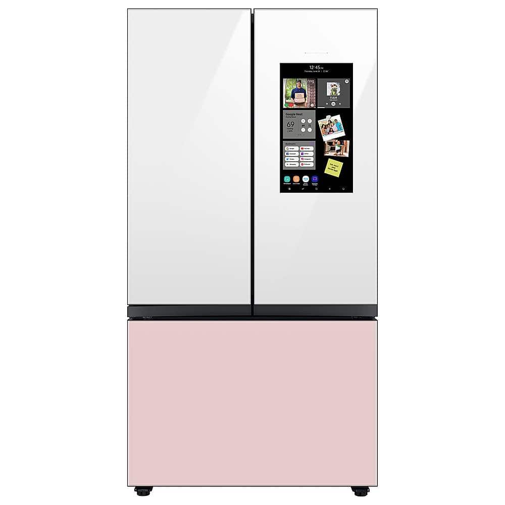 Alt View 22. Samsung - Bespoke 3-Door French Door Refrigerator panel - Top Panel - White Glass.