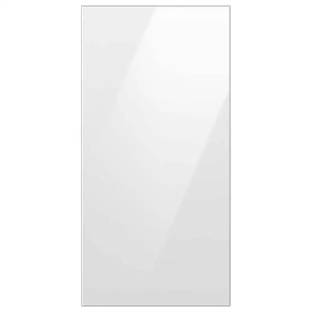 Front. Samsung - Bespoke 4-Door French Door Refrigerator Panel - Top Panel - White Glass.