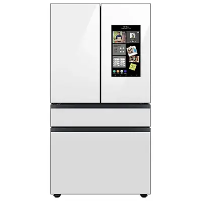 Samsung - Bespoke 4-Door French Door Refrigerator Panel - Top Panel - White Glass