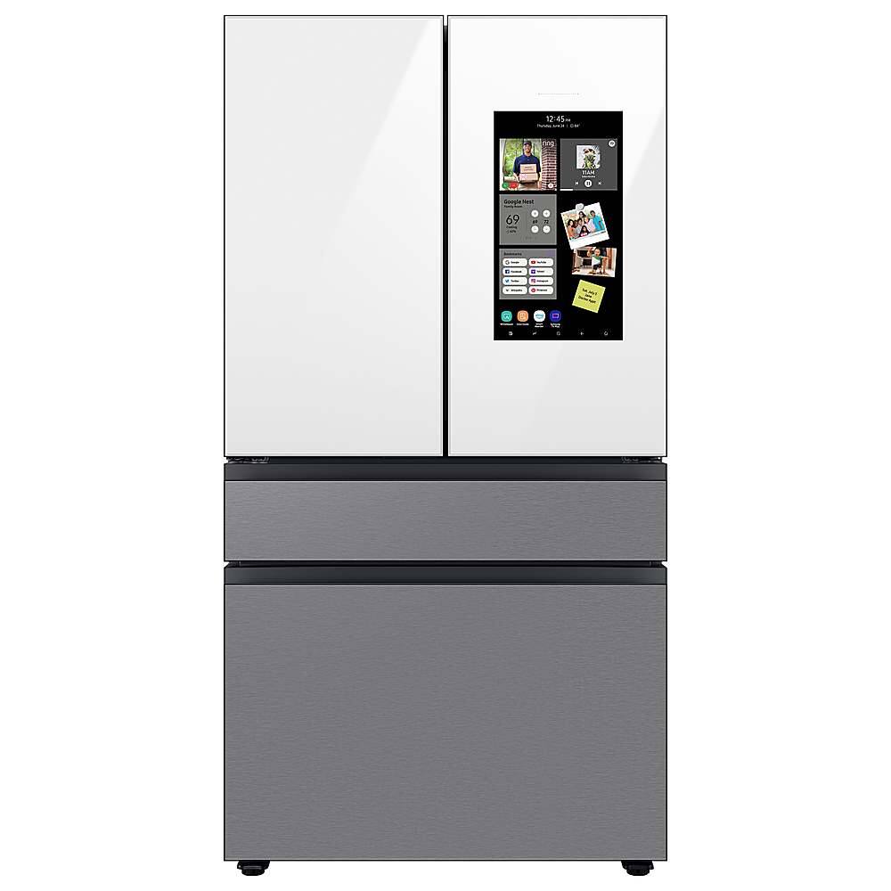 Alt View 12. Samsung - Bespoke 4-Door French Door Refrigerator Panel - Top Panel - White Glass.