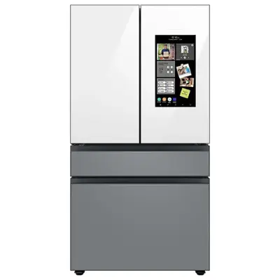 Samsung - Bespoke 4-Door French Door Refrigerator Panel - Top Panel - White Glass