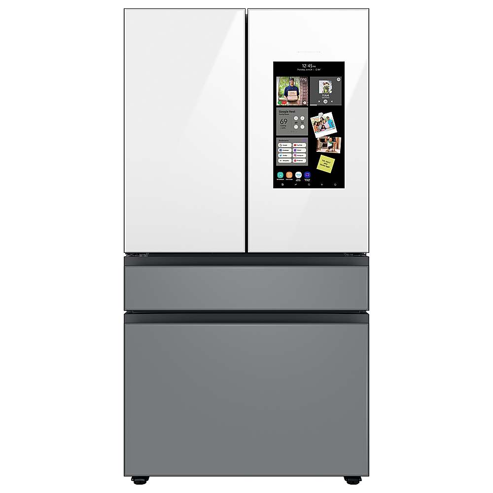 Alt View 13. Samsung - Bespoke 4-Door French Door Refrigerator Panel - Top Panel - White Glass.