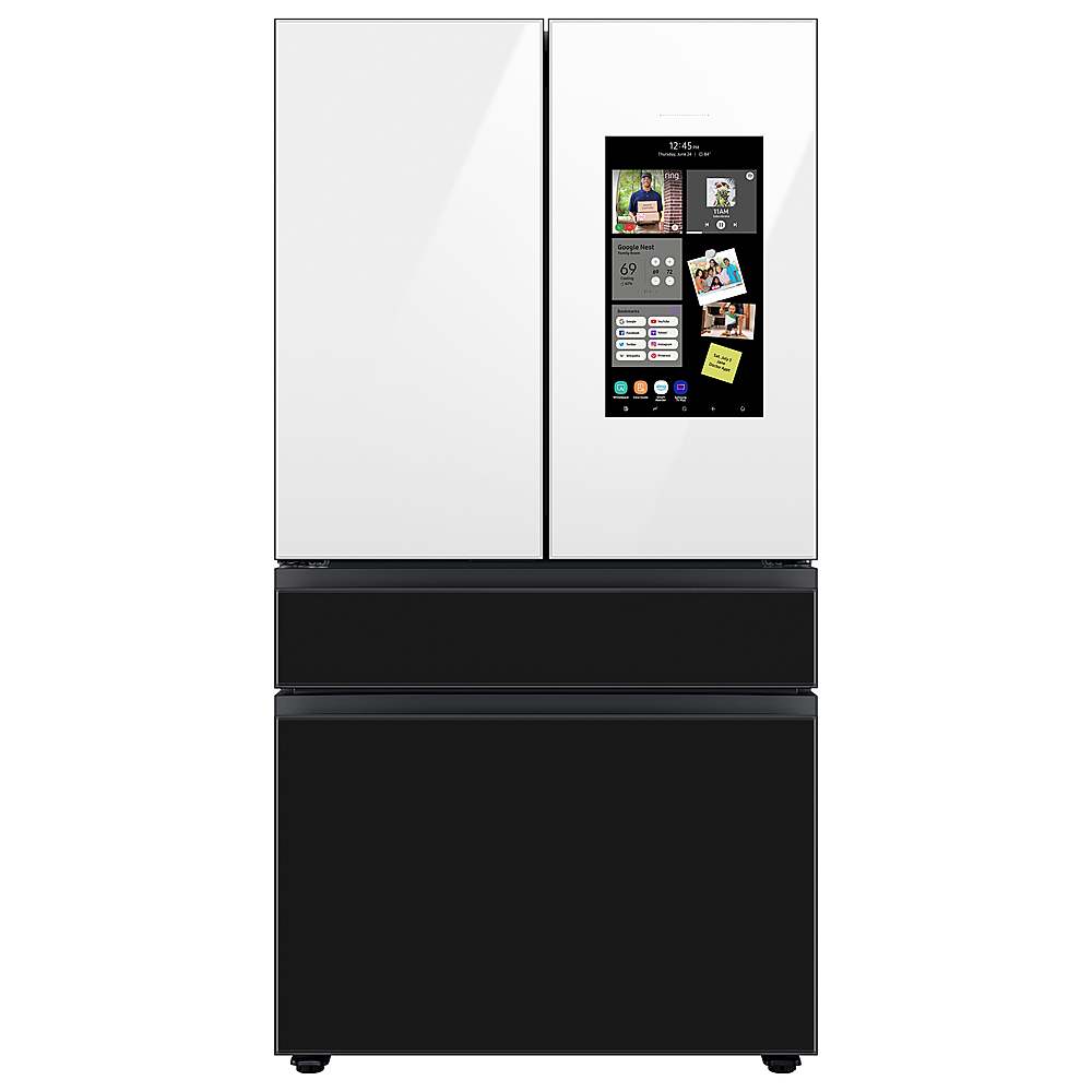 Alt View 15. Samsung - Bespoke 4-Door French Door Refrigerator Panel - Top Panel - White Glass.
