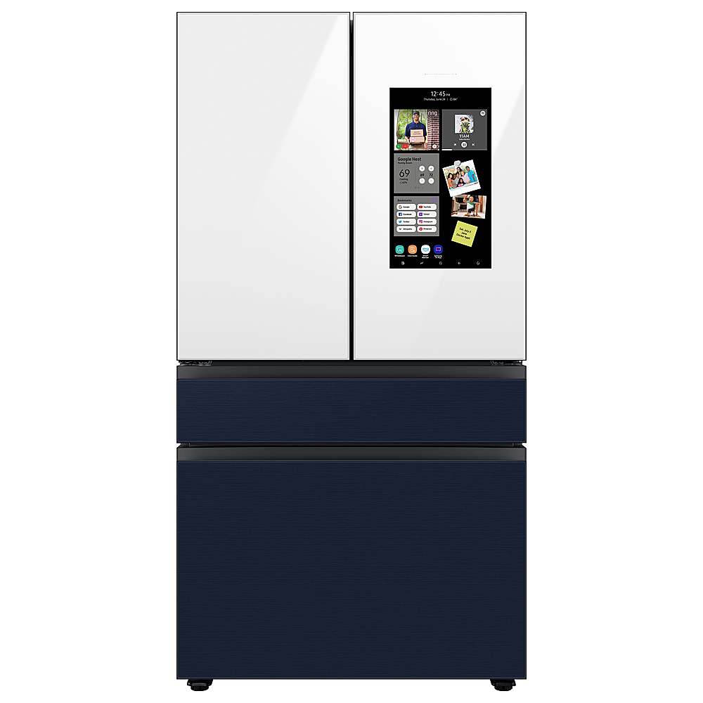 Alt View 16. Samsung - Bespoke 4-Door French Door Refrigerator Panel - Top Panel - White Glass.