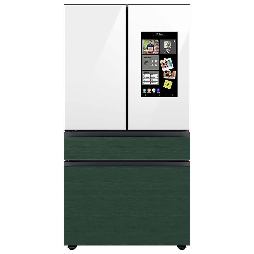 Alt View 17. Samsung - Bespoke 4-Door French Door Refrigerator Panel - Top Panel - White Glass.