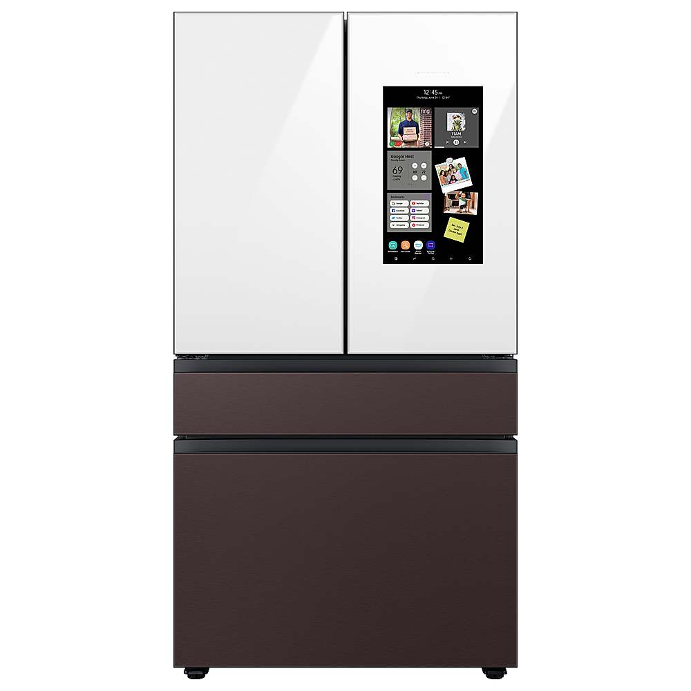Alt View 18. Samsung - Bespoke 4-Door French Door Refrigerator Panel - Top Panel - White Glass.