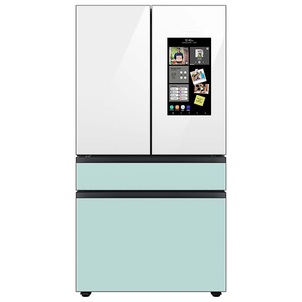 Alt View 19. Samsung - Bespoke 4-Door French Door Refrigerator Panel - Top Panel - White Glass.