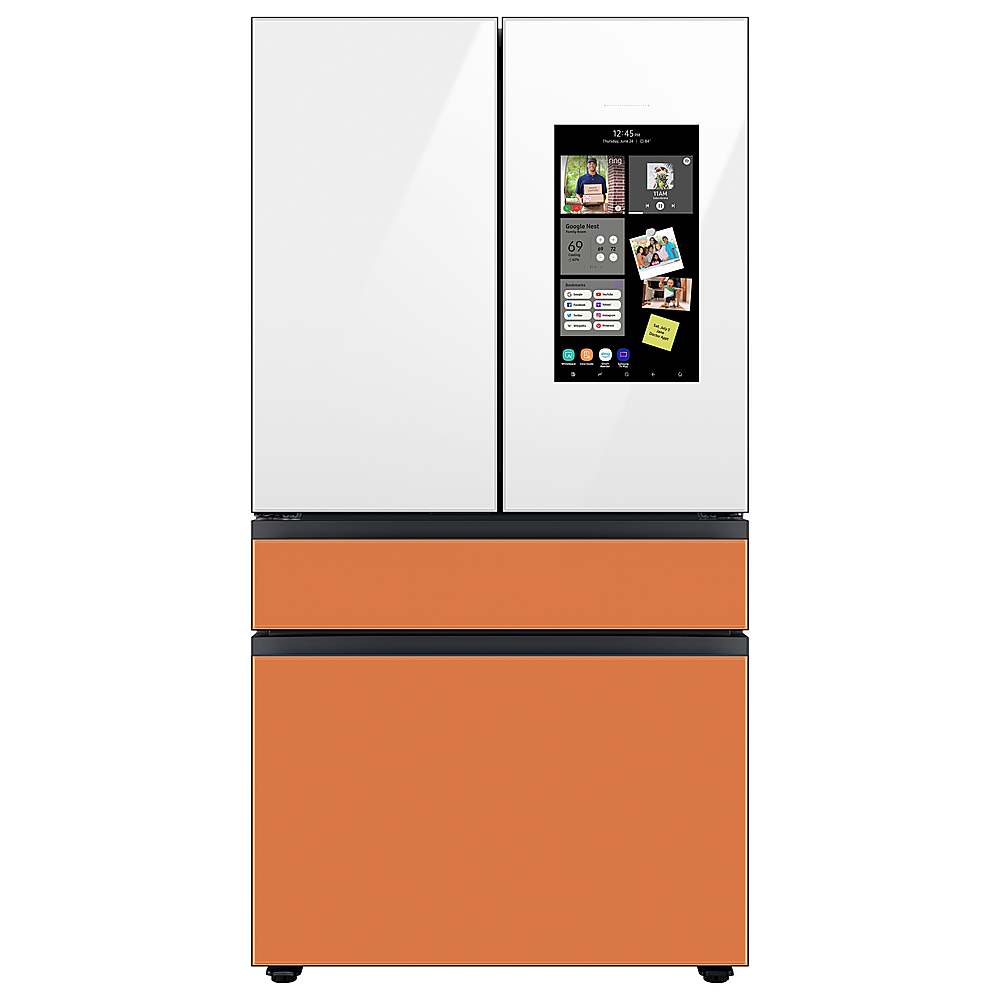 Alt View 20. Samsung - Bespoke 4-Door French Door Refrigerator Panel - Top Panel - White Glass.