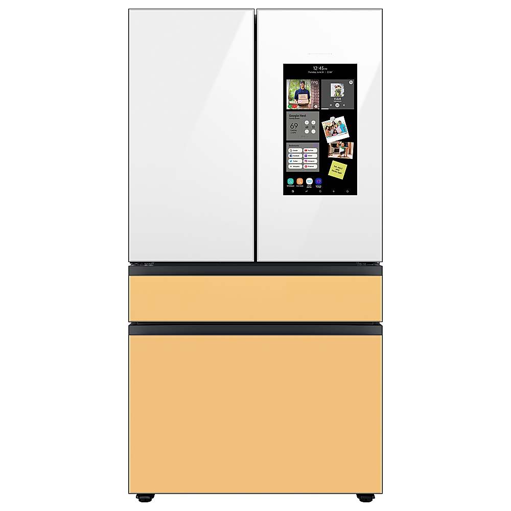 Alt View 21. Samsung - Bespoke 4-Door French Door Refrigerator Panel - Top Panel - White Glass.