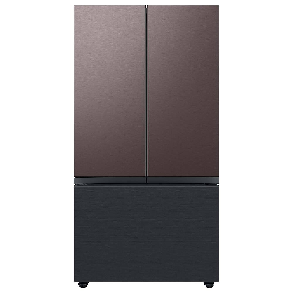 Alt View 17. Samsung - Bespoke 3-Door French Door Refrigerator panel - Bottom Panel - Matte Black.