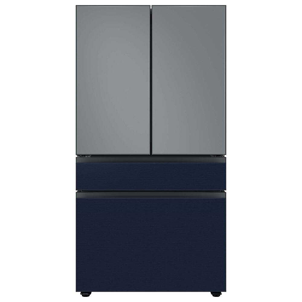 Alt View 13. Samsung - Bespoke 4-Door French Door Refrigerator Panel - Middle Panel - Navy Steel.