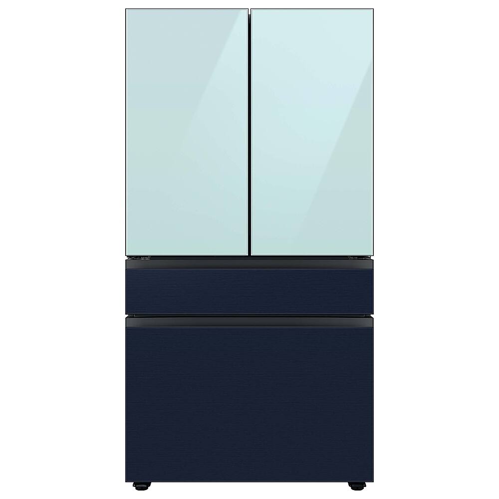 Alt View 19. Samsung - Bespoke 4-Door French Door Refrigerator Panel - Middle Panel - Navy Steel.