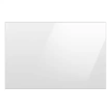 Front. Samsung - Bespoke 3-Door French Door Refrigerator panel - Bottom Panel - White Glass.