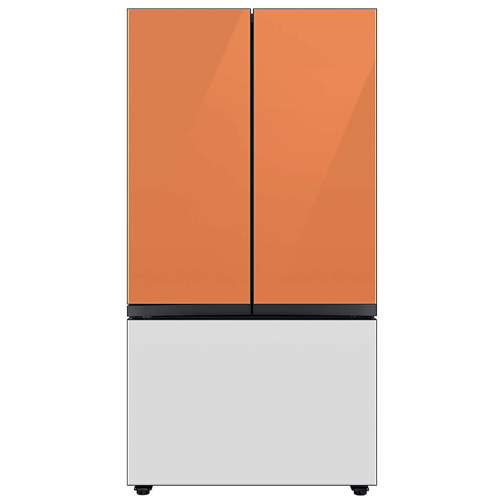 Alt View 19. Samsung - Bespoke 3-Door French Door Refrigerator panel - Bottom Panel - White Glass.