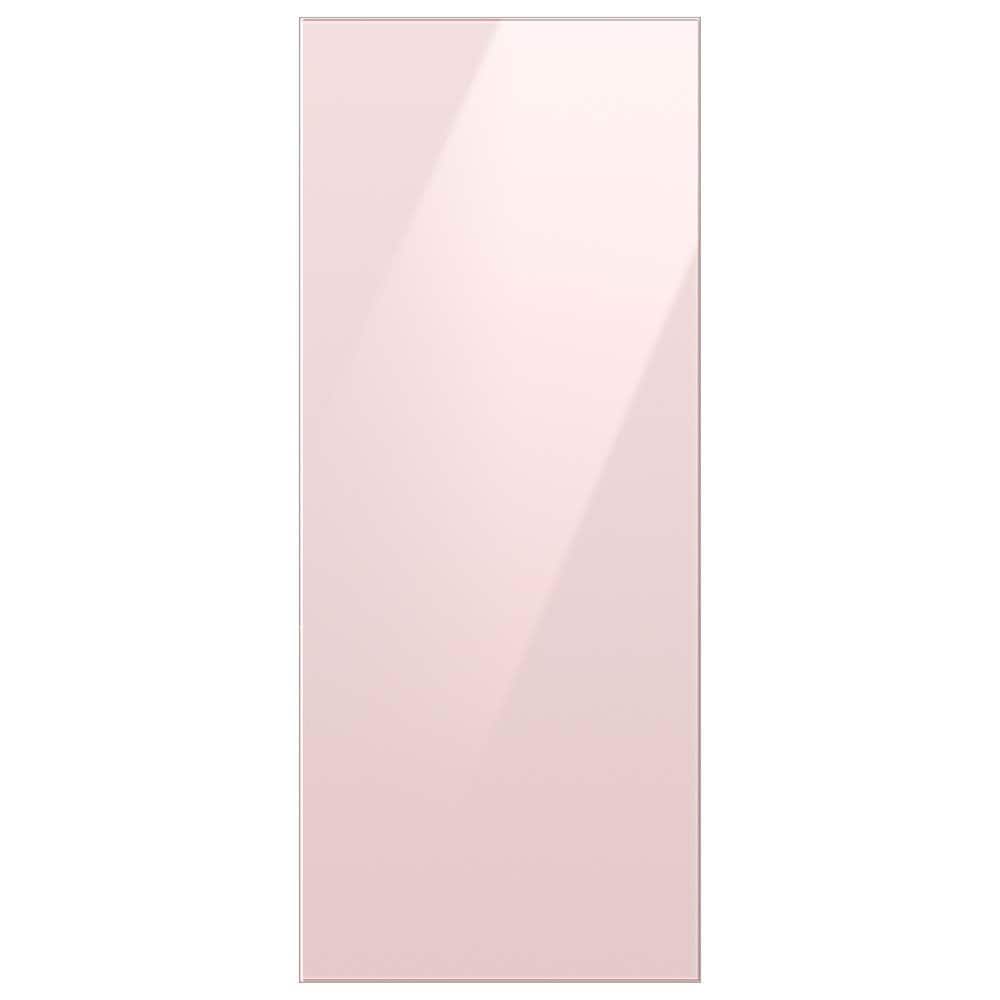 Front. Samsung - Bespoke 3-Door French Door Refrigerator panel - Top Panel - Pink Glass.