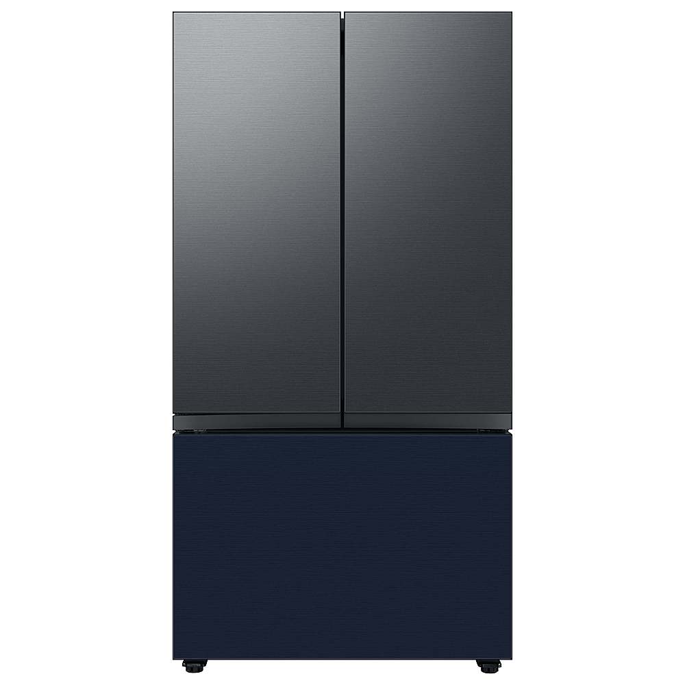 Alt View 15. Samsung - Bespoke 3-Door French Door Refrigerator panel - Top Panel - Matte Black.