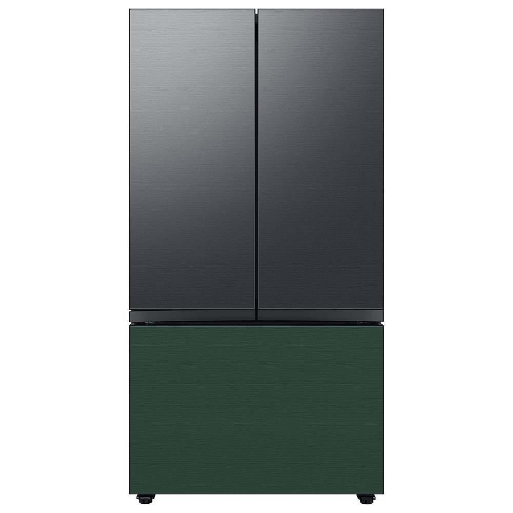 Alt View 16. Samsung - Bespoke 3-Door French Door Refrigerator panel - Top Panel - Matte Black.