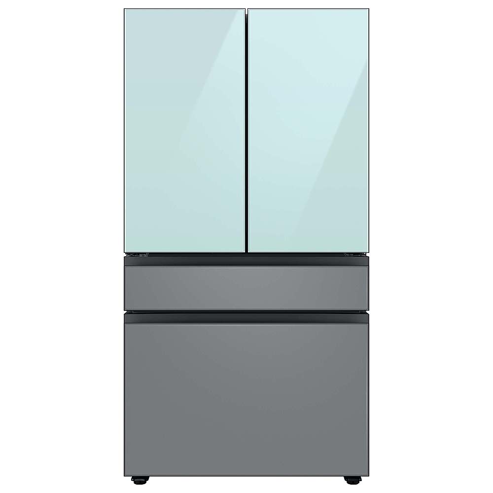 Alt View 19. Samsung - Bespoke 4-Door French Door Refrigerator panel - Bottom Panel - Gray Glass.